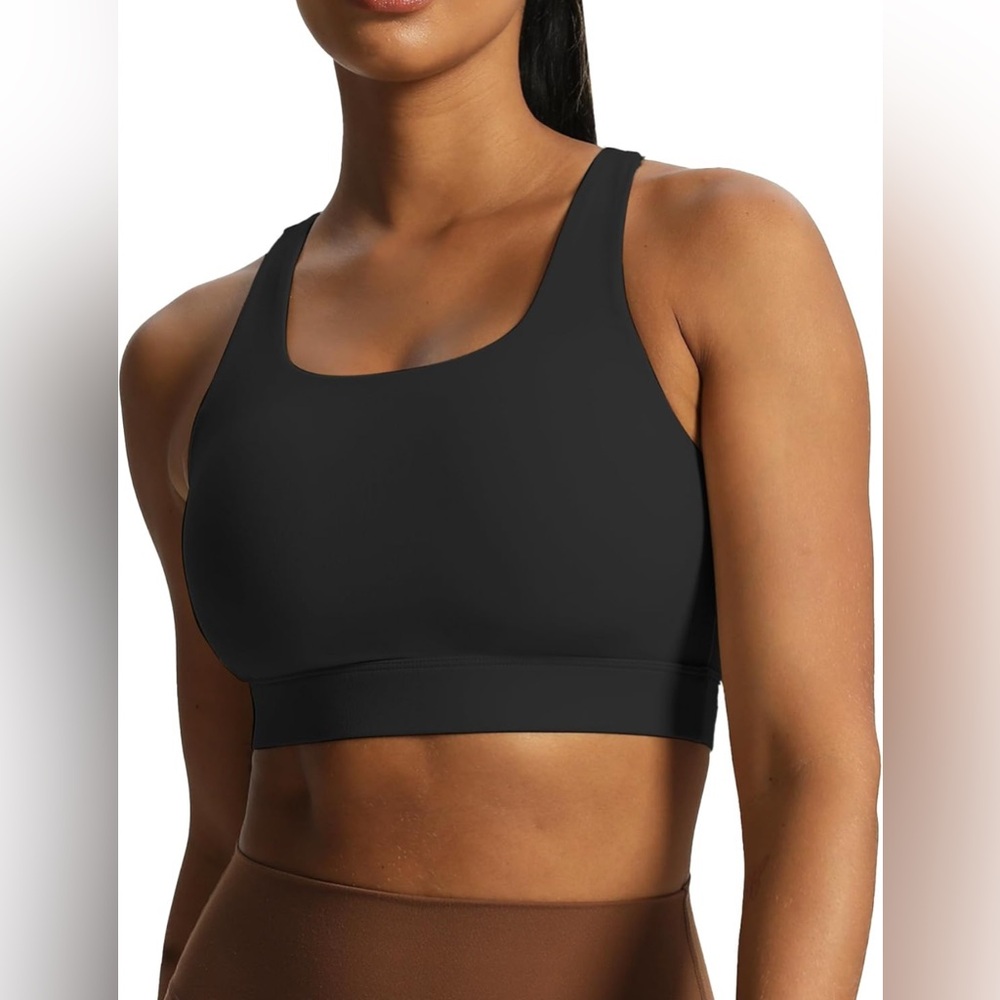 Black Compression Sports Bra with Racerback